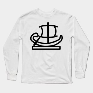 Egyptian Hieroglyphs Ship under Sail Long Sleeve T-Shirt